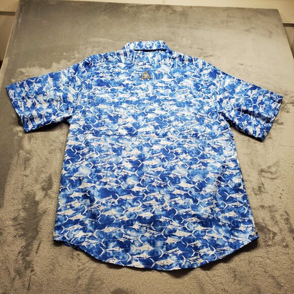 Clear Water Outfitters Quick Dry Shirt Small Marlin Fish Graphic Blue White Mn L - Picture 2 of 12